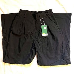 Halara wide-legged black cotton pants.  NWT